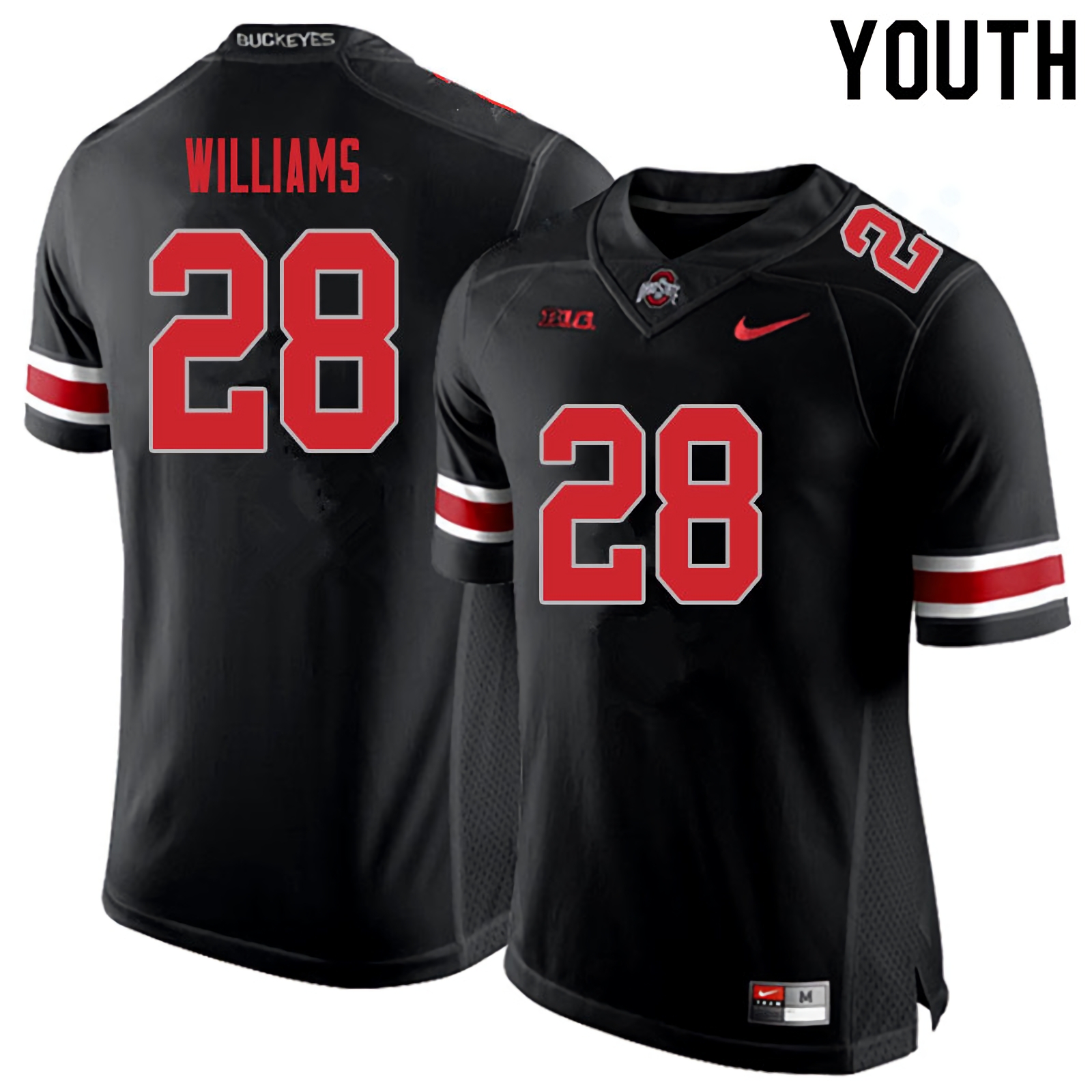 Miyan Williams Ohio State Buckeyes Youth NCAA #28 Black Red Number College Stitched Football Jersey KHB8256NS